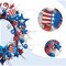 20-inch artificial floral twig wreath in red, white, and blue, designed with patriotic American flag-inspired colors, perfect for hanging on doors, walls, or tables to celebrate Independence Day, Flag Day, and other patriotic holidays.